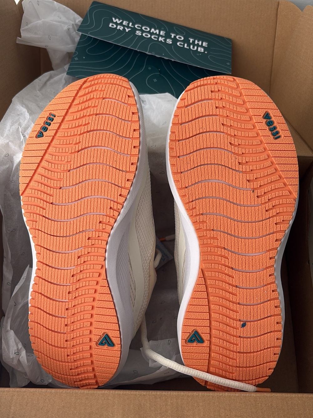 Vessi Women Cream & Peach Lace-Up Sneakers | 7.5 - Picture 3 of 3